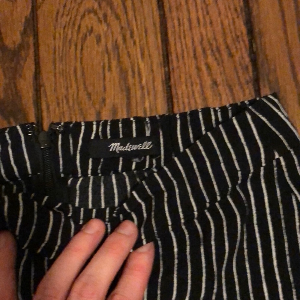 Madewell Black Pinstripe Midi Skirt - Picture 4 of 4